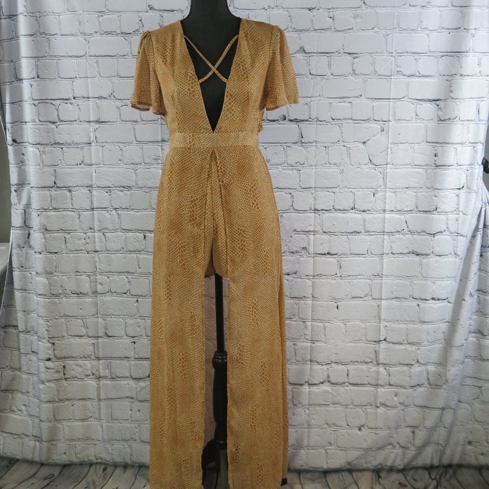 NWT - Strappy Walk Through Animal Print Romper - Picture 3 of 5